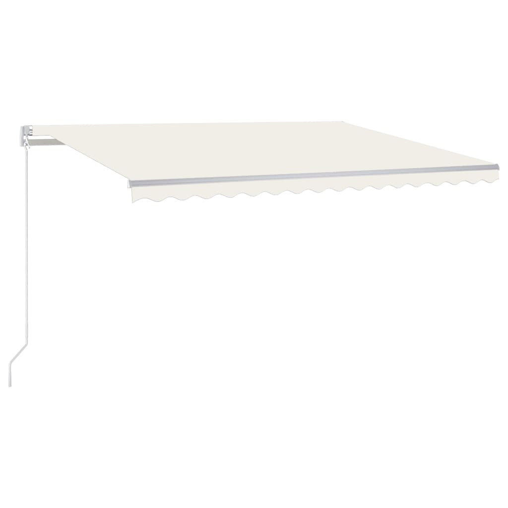 Manuell uttrekkbar markise 450x300 cm kremhvit vidaXL