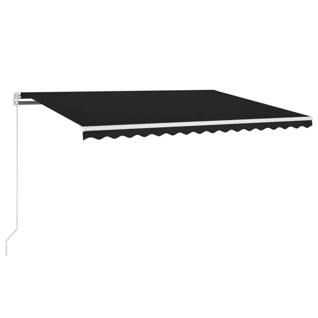 Manuell uttrekkbar markise med LED 450x300 cm antrasitt vidaXL