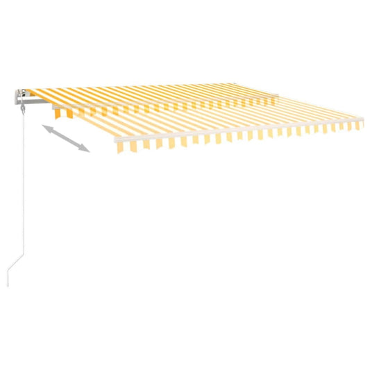 Automatisk uttrekkbar markise 450x300 cm gul og hvit