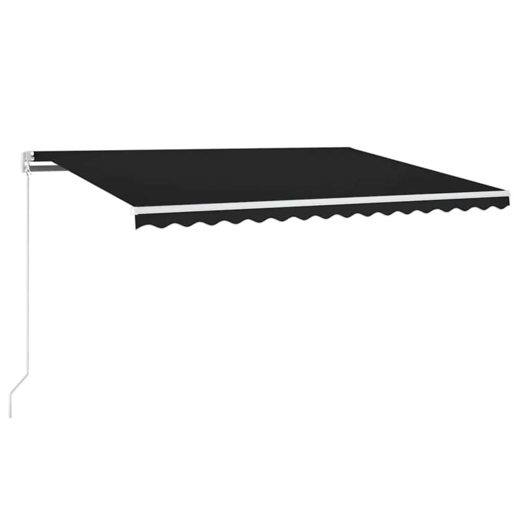 Automatisk markise med vindsensor og LED 450x300 cm antrasitt vidaXL