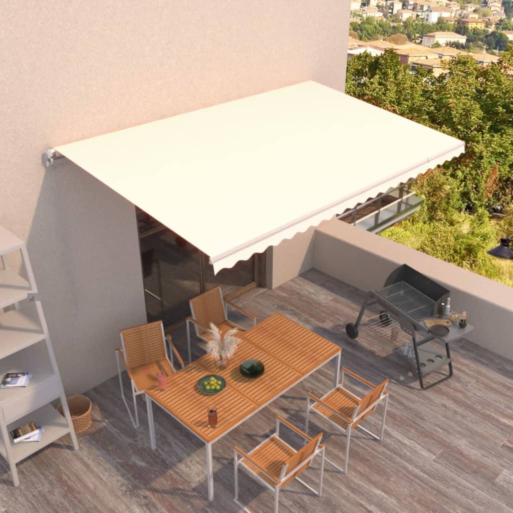 Manuell uttrekkbar markise 500x300 cm kremhvit