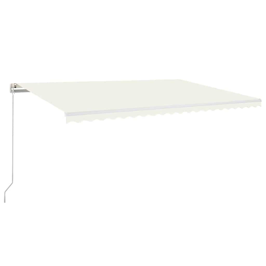 Manuell uttrekkbar markise med LED 500x300 cm kremhvit