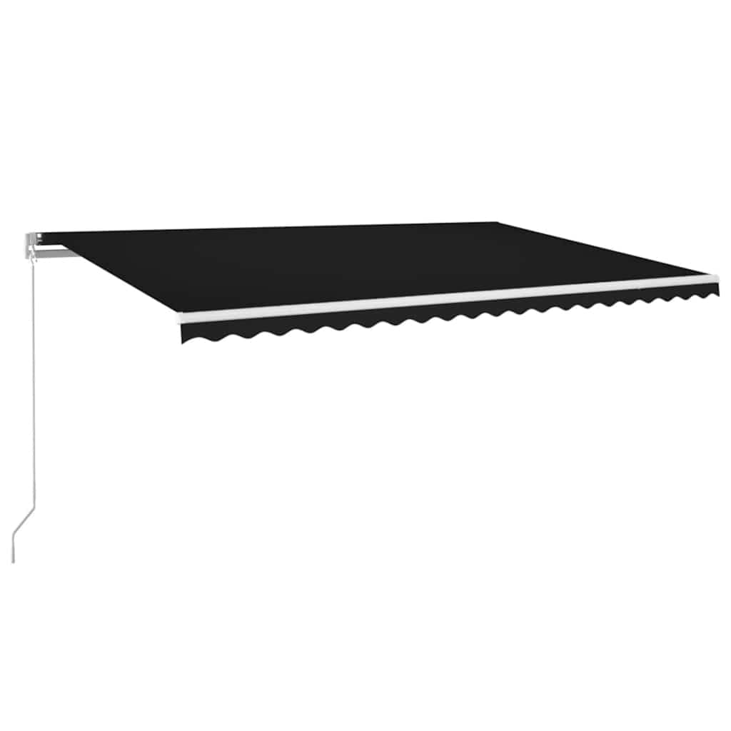 Manuell uttrekkbar markise med LED 500x300 cm antrasitt