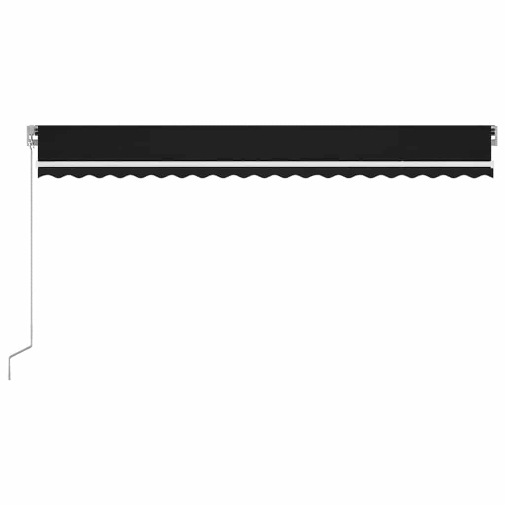 Manuell uttrekkbar markise med LED 500x300 cm antrasitt