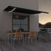 Manuell uttrekkbar markise med LED 500x300 cm antrasitt
