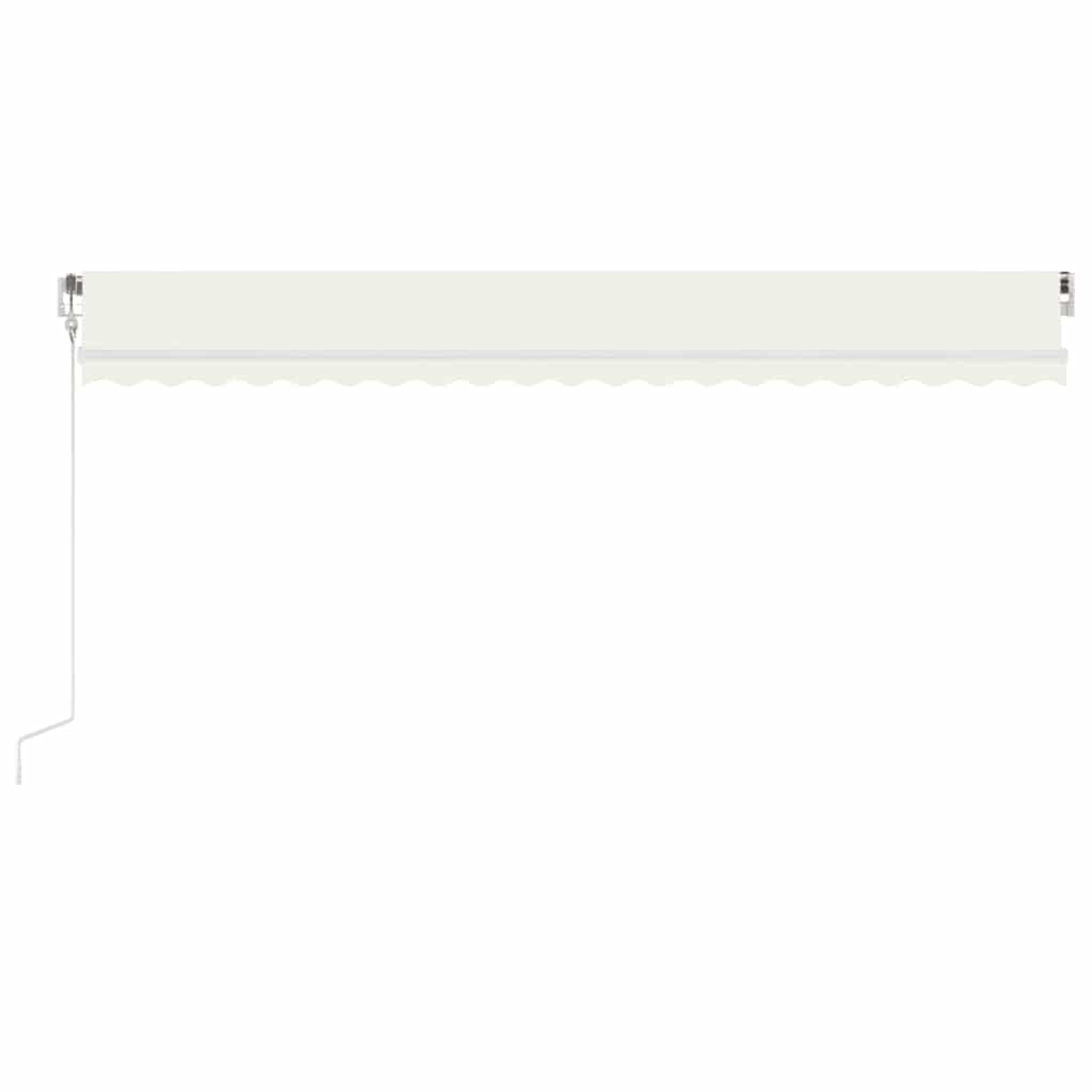 Automatisk markise med vindsensor og LED 500x300 cm kremhvit