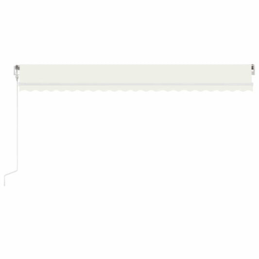 Automatisk markise med vindsensor og LED 500x300 cm kremhvit