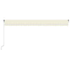 Manuell uttrekkbar markise med LED 600x300 cm kremhvit