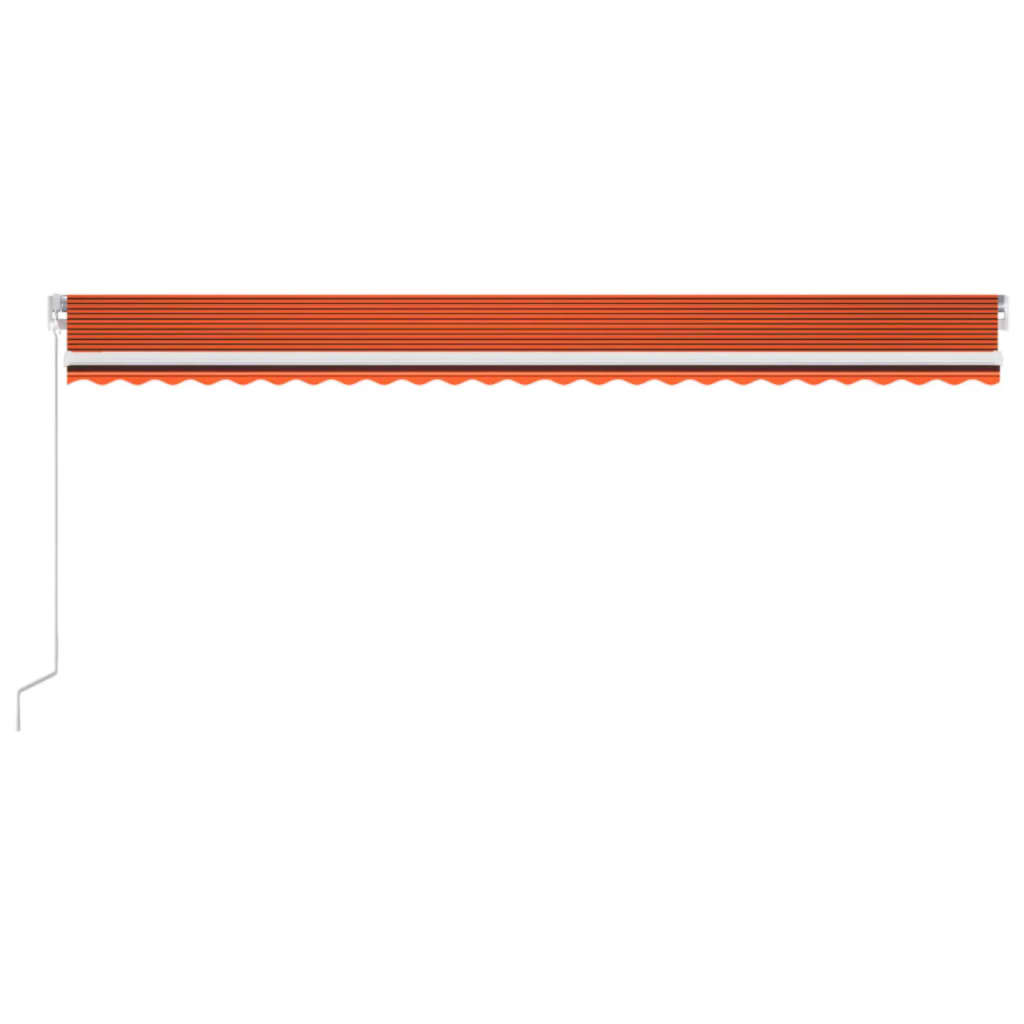 Manuell uttrekkbar markise med LED 600x300 cm oransje og brun vidaXL