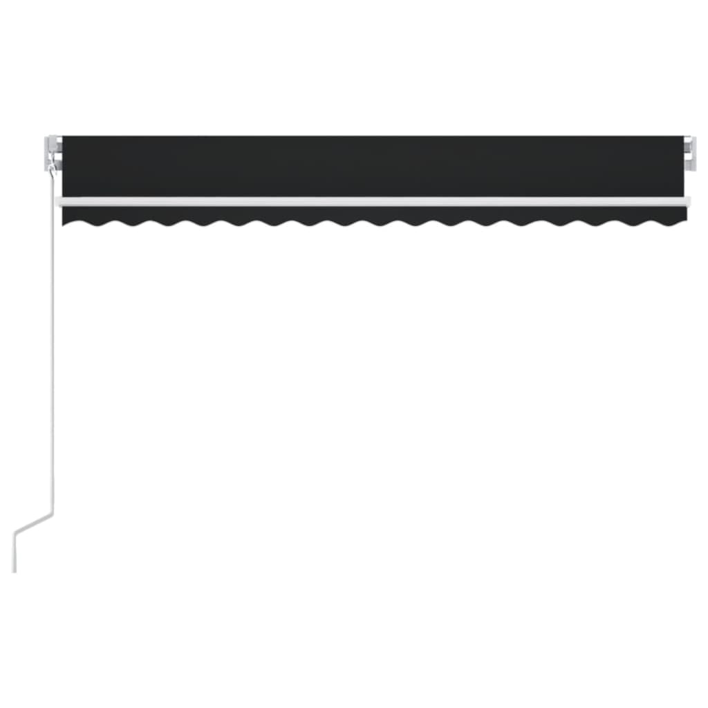 Manuell uttrekkbar markise med LED 400x350 cm antrasitt vidaXL