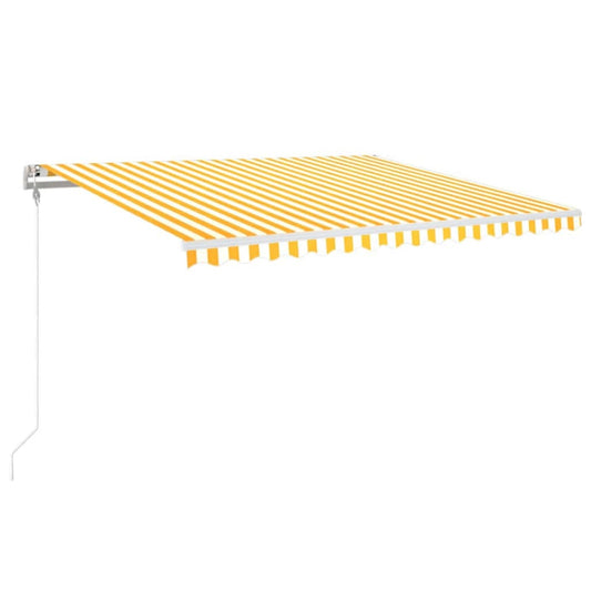Automatisk uttrekkbar markise 400x350 cm gul og hvit