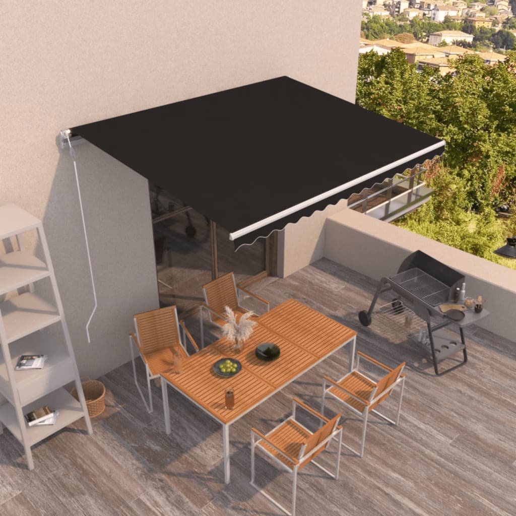 Automatisk uttrekkbar markise 400x350 cm antrasitt vidaXL