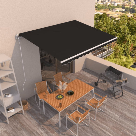 Automatisk uttrekkbar markise 400x350 cm antrasitt vidaXL