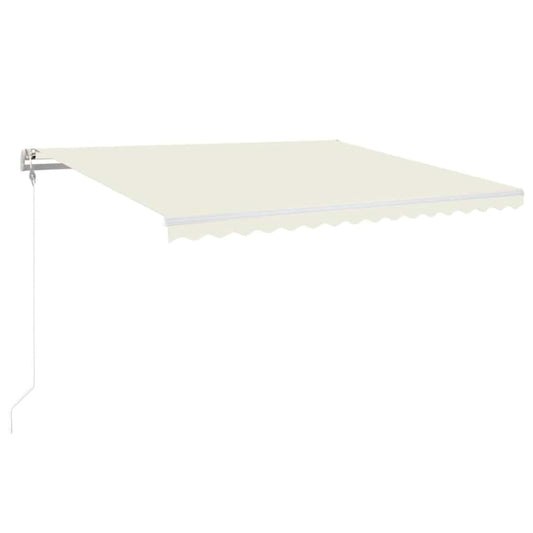 Automatisk markise med vindsensor og LED 400x350 cm kremhvit vidaXL