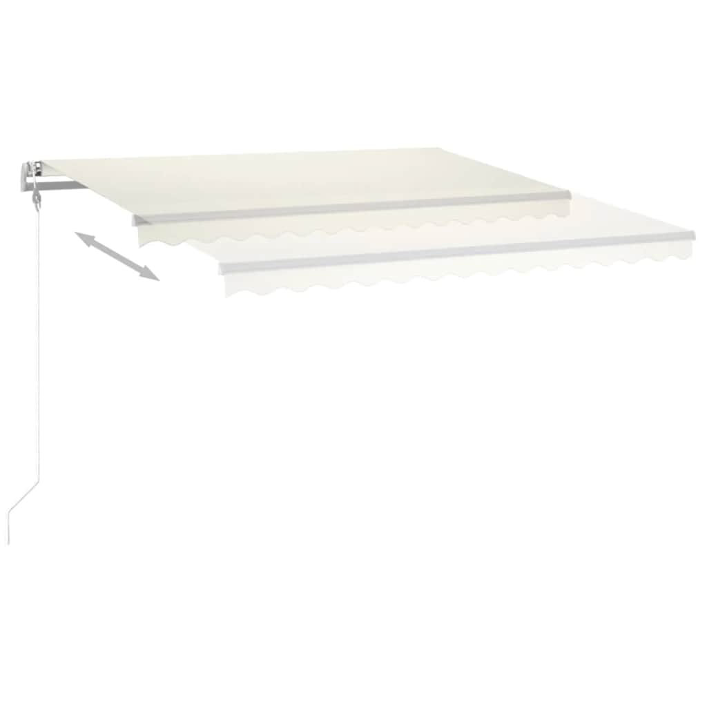 Automatisk markise med vindsensor og LED 400x350 cm kremhvit vidaXL