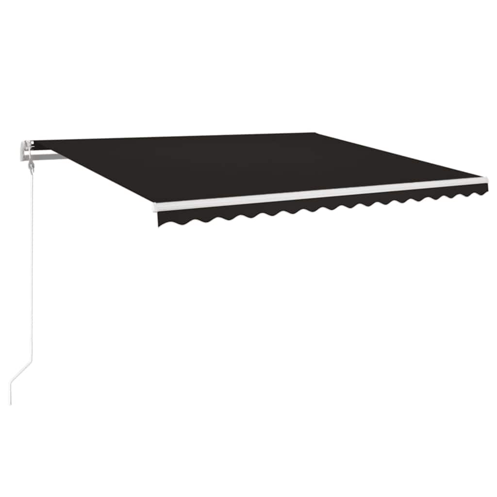 Automatisk markise med vindsensor og LED 400x350 cm antrasitt vidaXL
