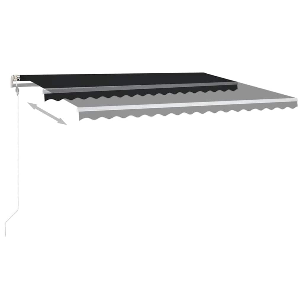 Automatisk markise med vindsensor og LED 400x350 cm antrasitt vidaXL