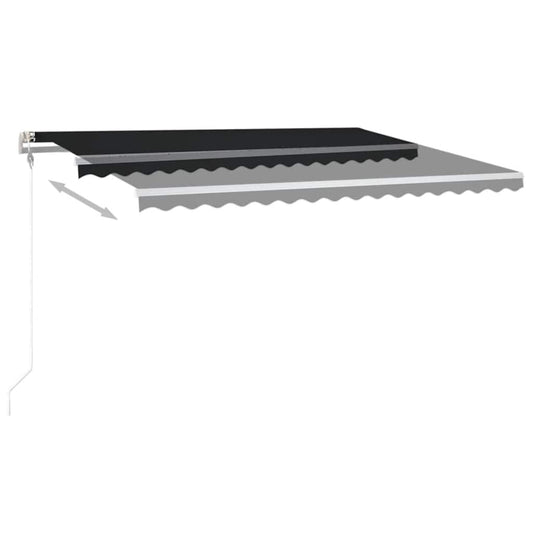 Automatisk markise med vindsensor og LED 400x350 cm antrasitt vidaXL