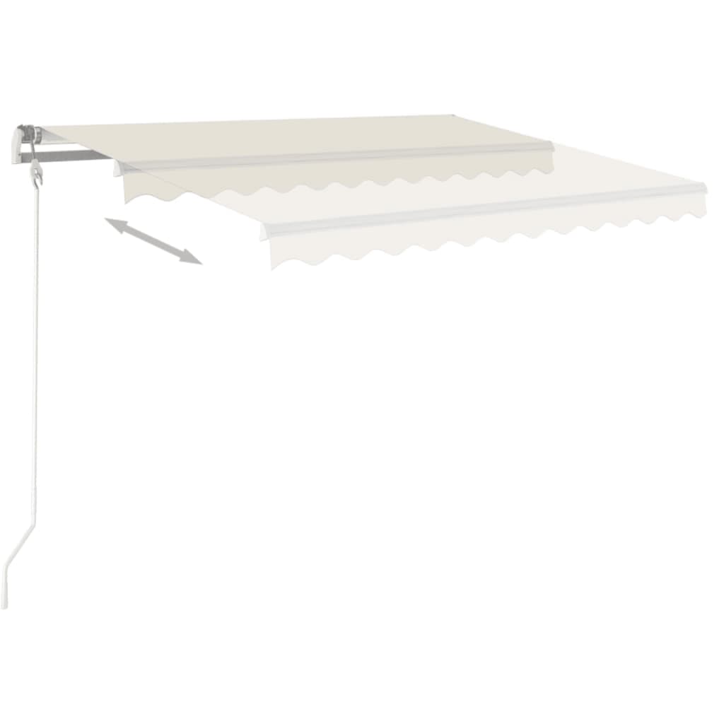 Manuell uttrekkbar markise 450x350 cm kremhvit vidaXL