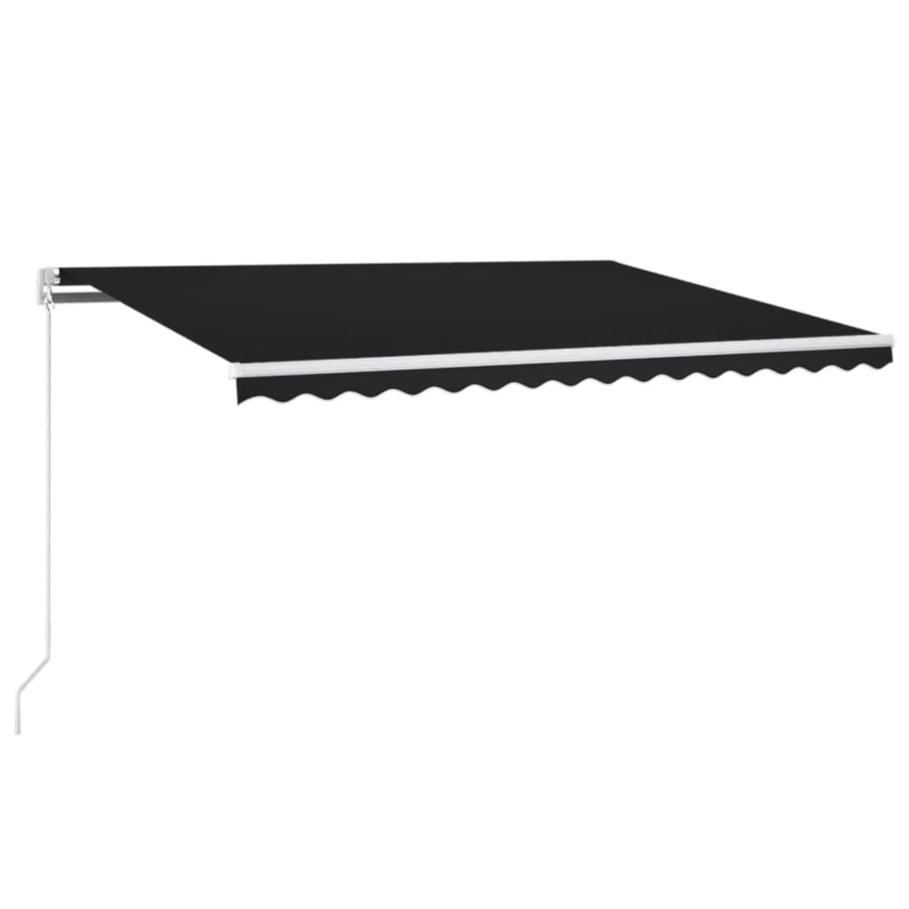Manuell uttrekkbar markise 450x350 cm antrasitt vidaXL