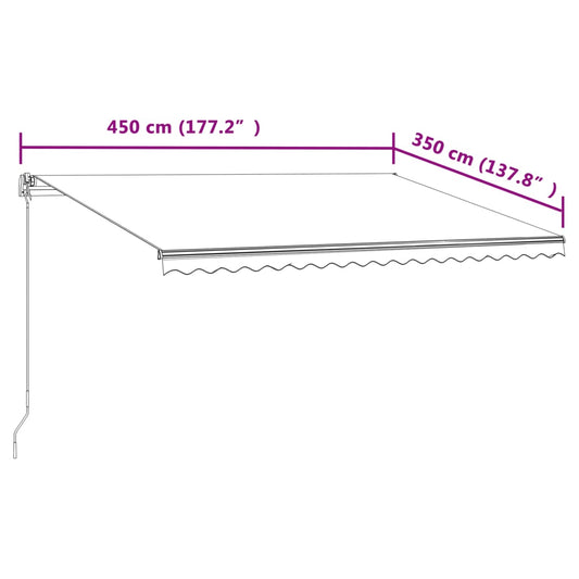 Automatisk uttrekkbar markise 450x350 cm antrasitt vidaXL