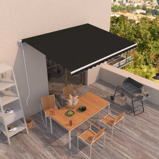 Automatisk uttrekkbar markise 450x350 cm antrasitt vidaXL