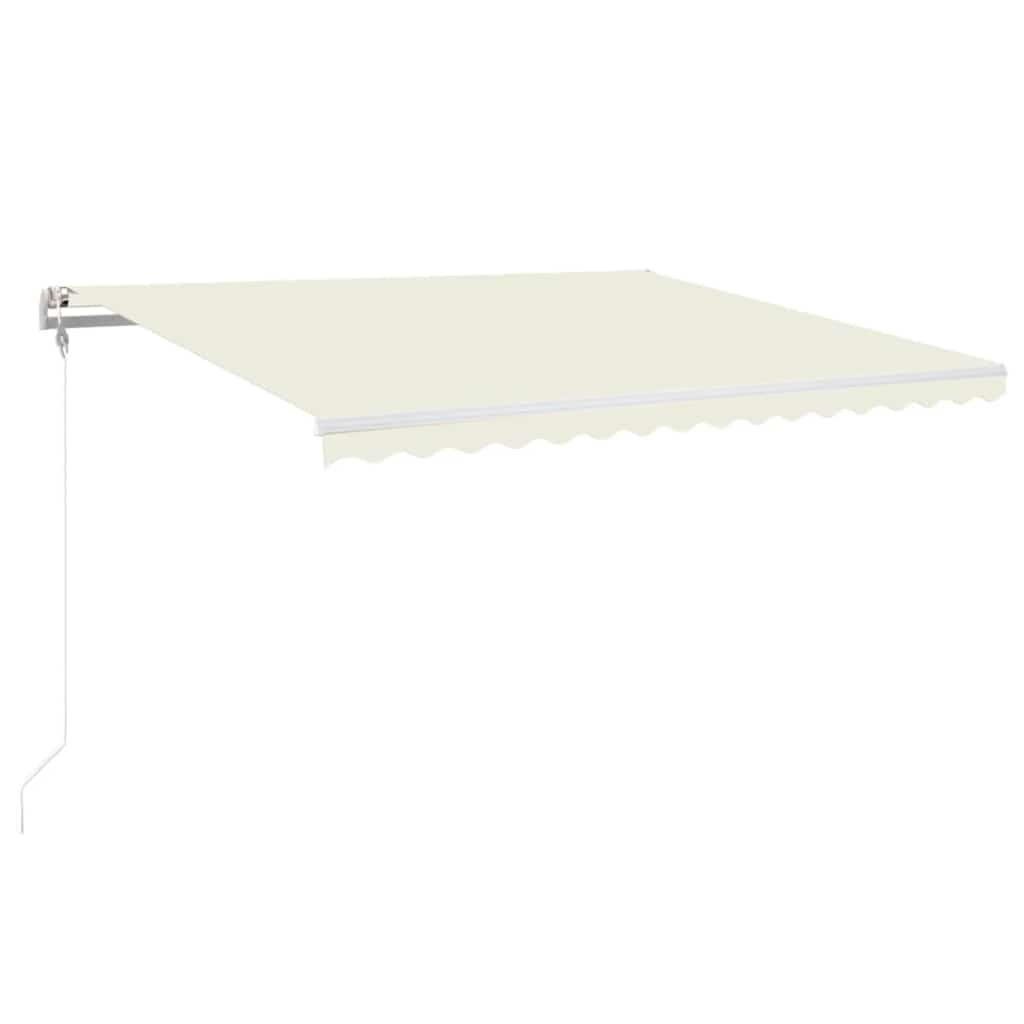Automatisk markise med vindsensor og LED 450x350 cm kremhvit vidaXL