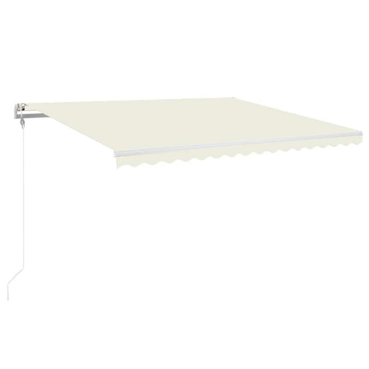 Automatisk markise med vindsensor og LED 450x350 cm kremhvit vidaXL
