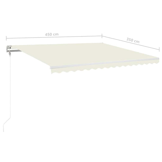 Automatisk markise med vindsensor og LED 450x350 cm kremhvit vidaXL