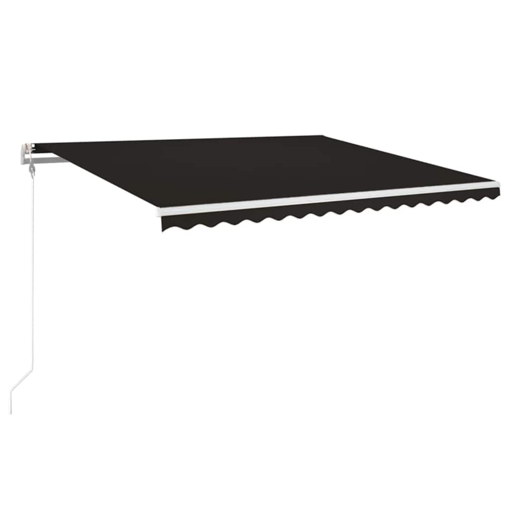 Automatisk markise med vindsensor og LED 450x350 cm antrasitt vidaXL