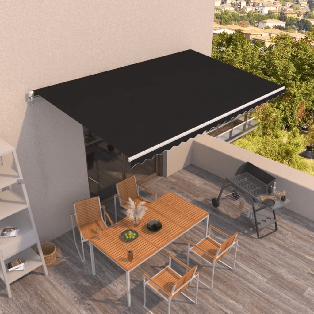 Manuell uttrekkbar markise 500x350 cm antrasitt vidaXL