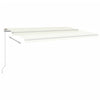 Manuell uttrekkbar markise med LED 500x350 cm kremhvit