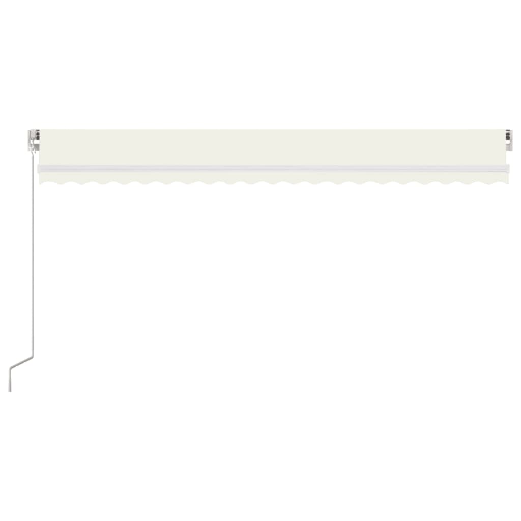 Manuell uttrekkbar markise med LED 500x350 cm kremhvit