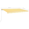Manuell uttrekkbar markise med LED 500x350 cm gul og hvit