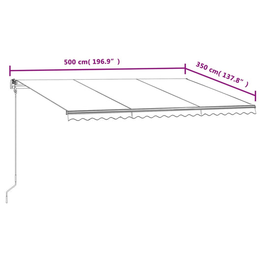 Automatisk uttrekkbar markise 500x350 cm antrasitt vidaXL