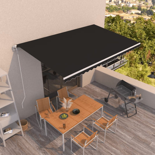 Automatisk uttrekkbar markise 500x350 cm antrasitt vidaXL