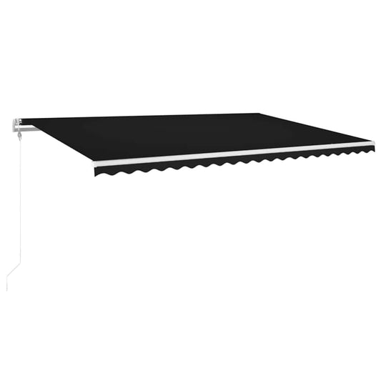 Automatisk markise med vindsensor og LED 500x350 cm antrasitt vidaXL