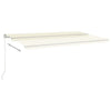 Manuell uttrekkbar markise med LED 600x350 cm kremhvit