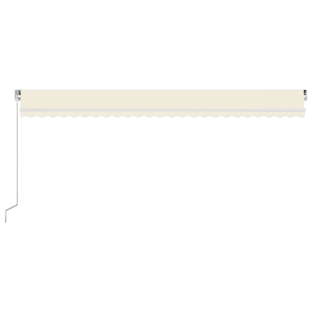 Manuell uttrekkbar markise med LED 600x350 cm kremhvit