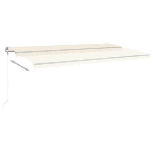 Automatisk markise med vindsensor og LED 600x350 cm kremhvit vidaXL