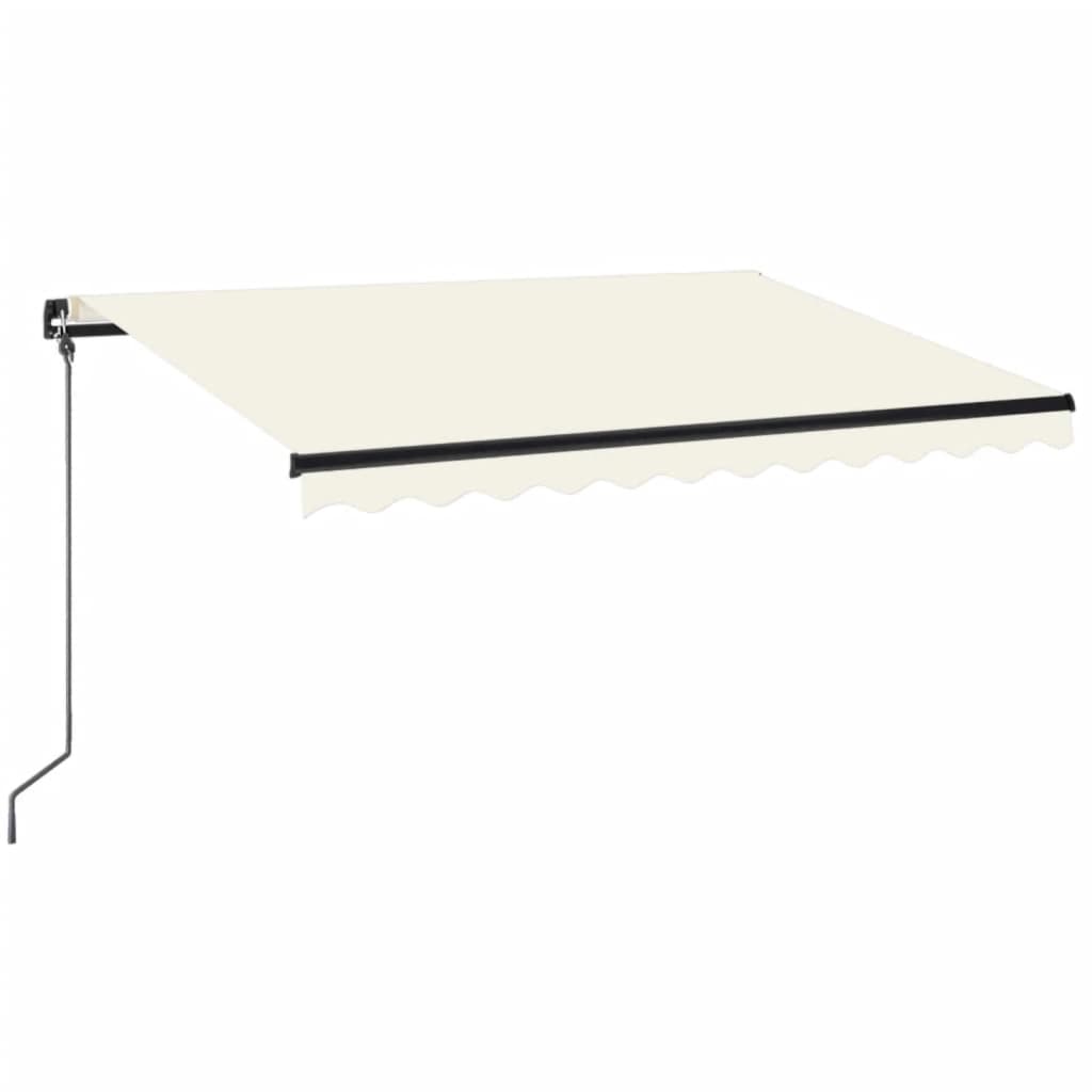 Manuell uttrekkbar markise med LED 350x250 cm kremhvit