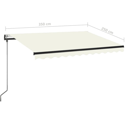 Automatisk uttrekkbar markise 350x250 cm kremhvit vidaXL