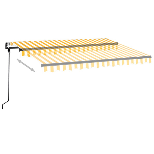 Automatisk uttrekkbar markise 350x250 cm gul og hvit vidaXL