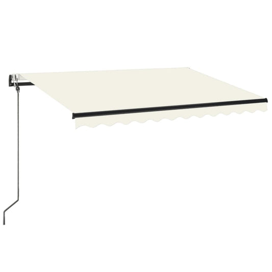 Automatisk markise med LED og vindsensor 350x250 cm kremhvit vidaXL