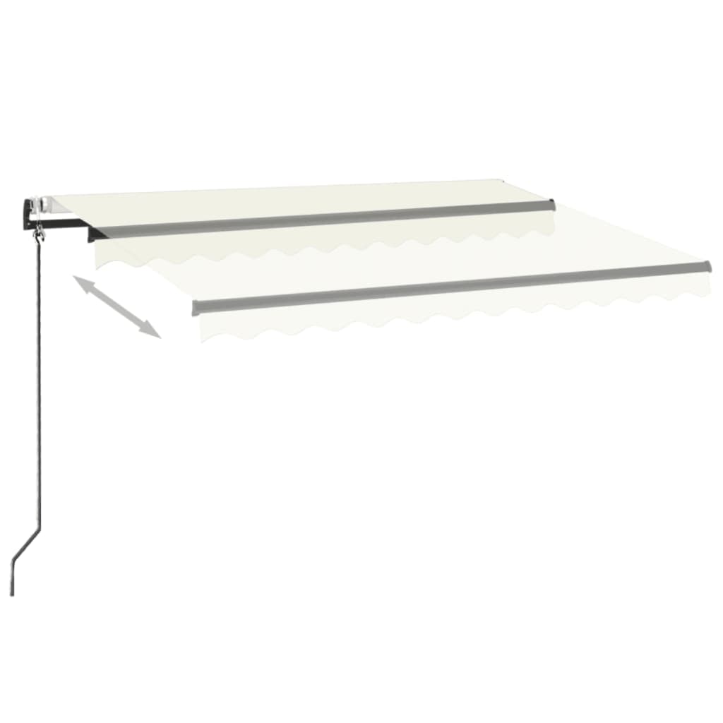 Automatisk markise med LED og vindsensor 350x250 cm kremhvit vidaXL