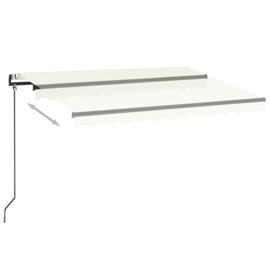 Automatisk markise med LED og vindsensor 350x250 cm kremhvit vidaXL