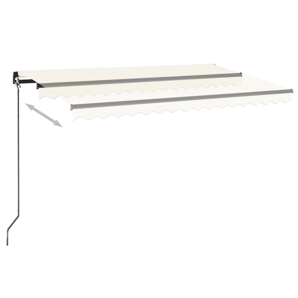 Manuell uttrekkbar markise 450x300 cm kremhvit vidaXL