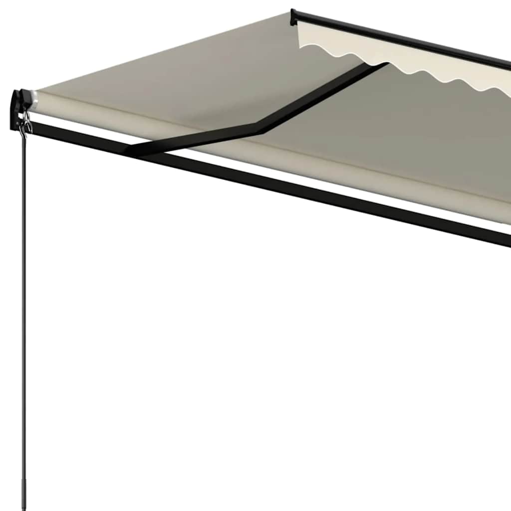 Manuell uttrekkbar markise 450x300 cm kremhvit vidaXL