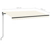 Manuell uttrekkbar markise med LED 450x300 cm kremhvit