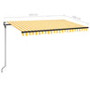 Automatisk markise med vindsensor og LED 450x300 cm gul/hvit